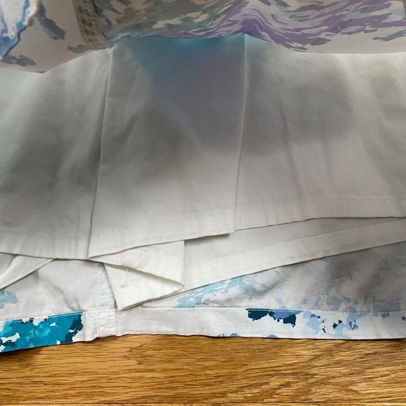 Croft & Barrow Floral Skort Women 14 White Blue Watercolor Coastal Summer Preppy - Picture 5 of 6